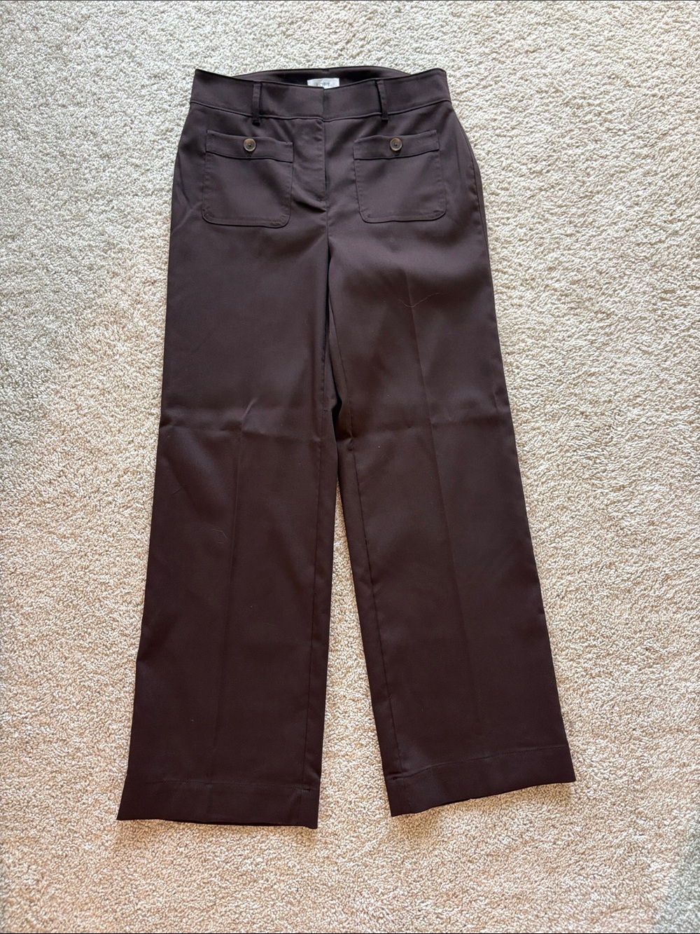 LOFT Wide-Leg Pants in Dark Brown